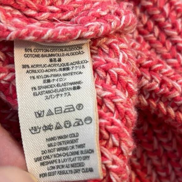 Free People Size S Love This City Collared Cotton Pink Melange Sweater - Picture 5 of 5